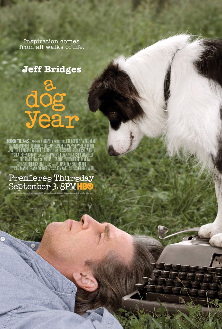 “A doy year” (2009) * Um ano do cão.  Jon Katz é um escritor que atravessa a crise existencial dos cinquenta anos e impulsivamente decide adotar um cachorro, um simpático Border Collie que mudará sua vida e acalmará sua ansiedade.