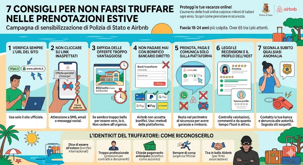 Polizia di Stato e Airbnb insieme contro le truffe nelle prenotazioni estive