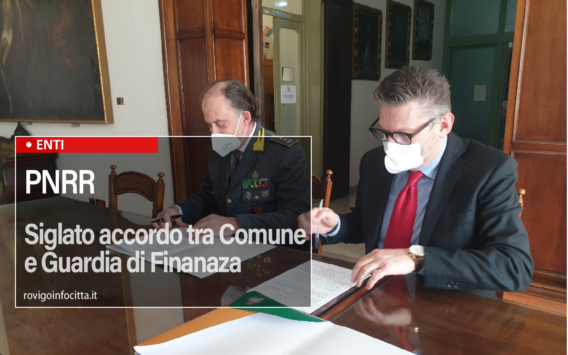 Pnrr: siglato protocollo d'intesa tra il Comune di Rovigo e il Comando della Guardia di Finanza