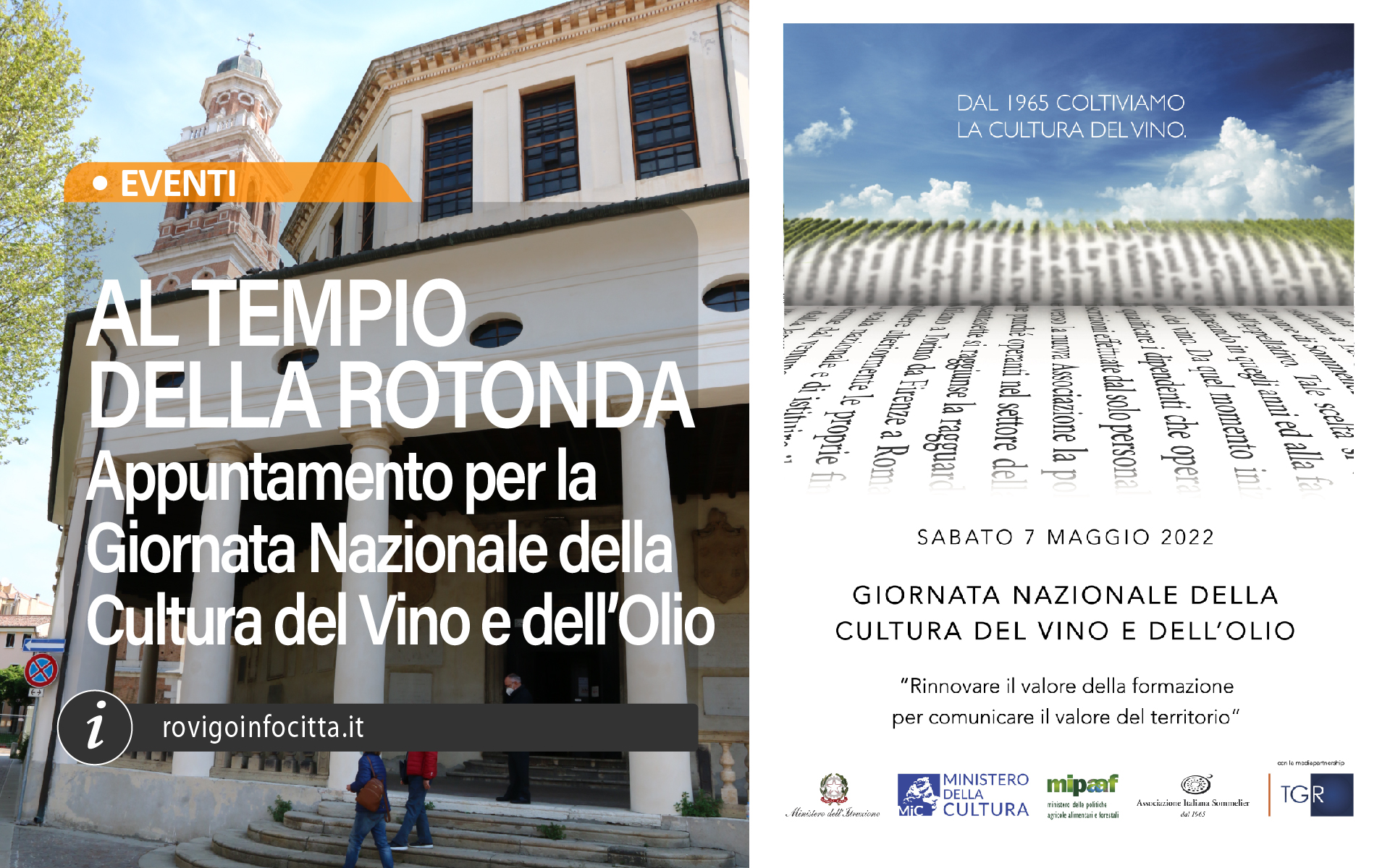 Al Tempio della Rotonda la Giornata Nazionale della Cultura del Vino e dell'Olio