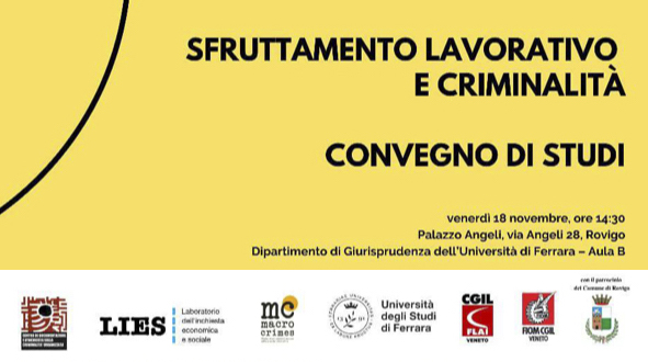 A Palazzo Angeli un convegno sullo sfruttamento lavorativo e Criminalità