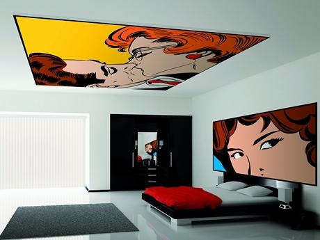 Deckenbild mit kombinierten Wandbild für ein Schlafzimmer