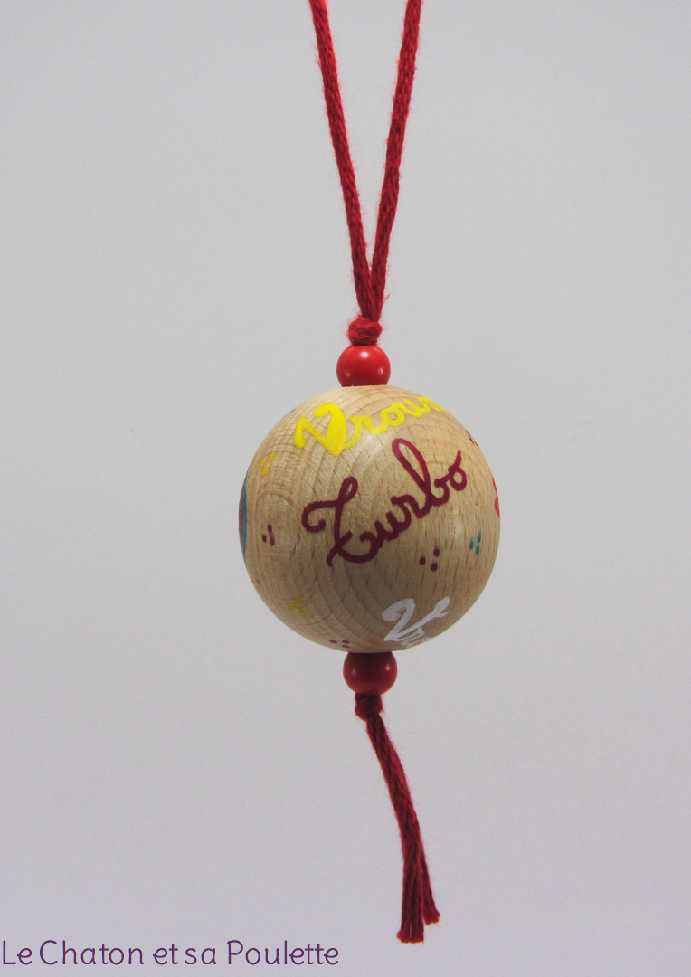 Boule rouge MARTIN - Le Chaton et sa Poulette 