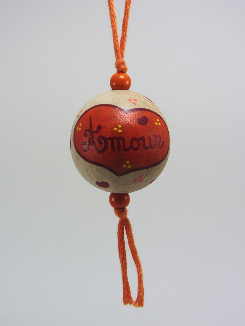 VENDUE - Boule orange AMOUR (orange/rouge/jaune) - Le Chaton et sa Poulette