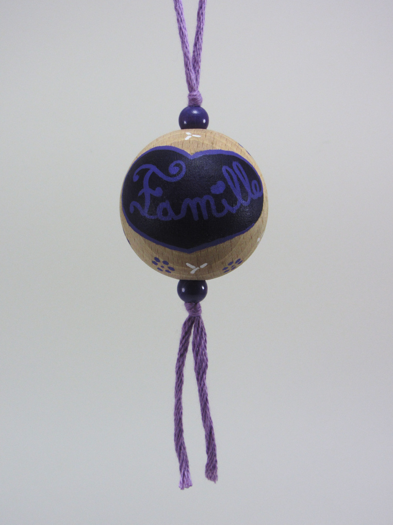 VENDUE ! Boule violette FAMILLE (violet/blanc) - Le Chaton et sa Poulette