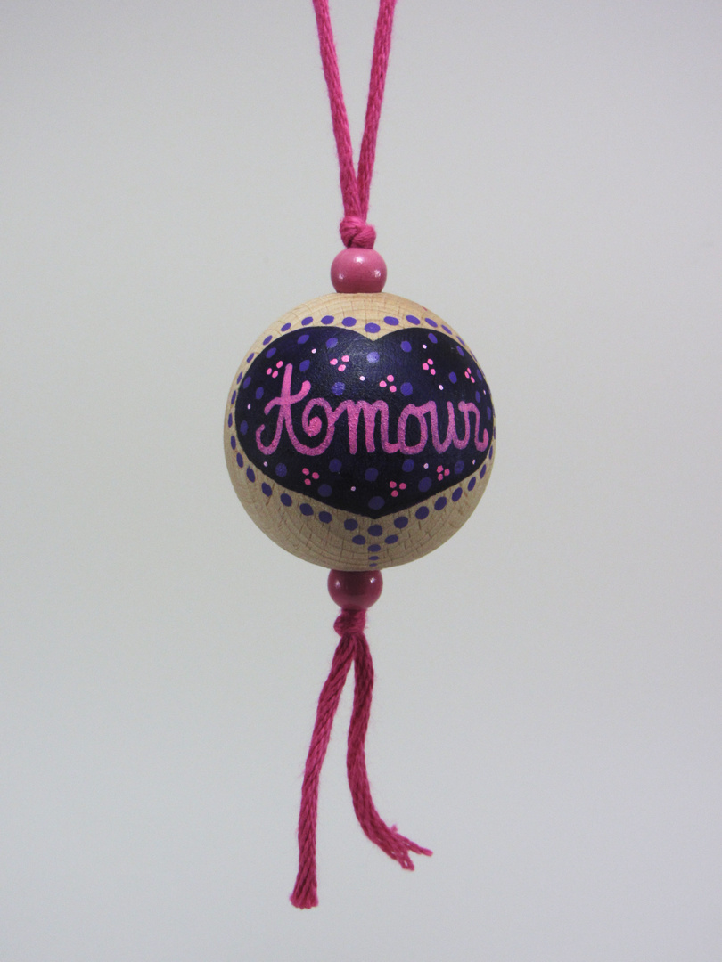 VENDUE - Boule fuchsia AMOUR (fuchsia/rose/violet) - Le Chaton et sa Poulette