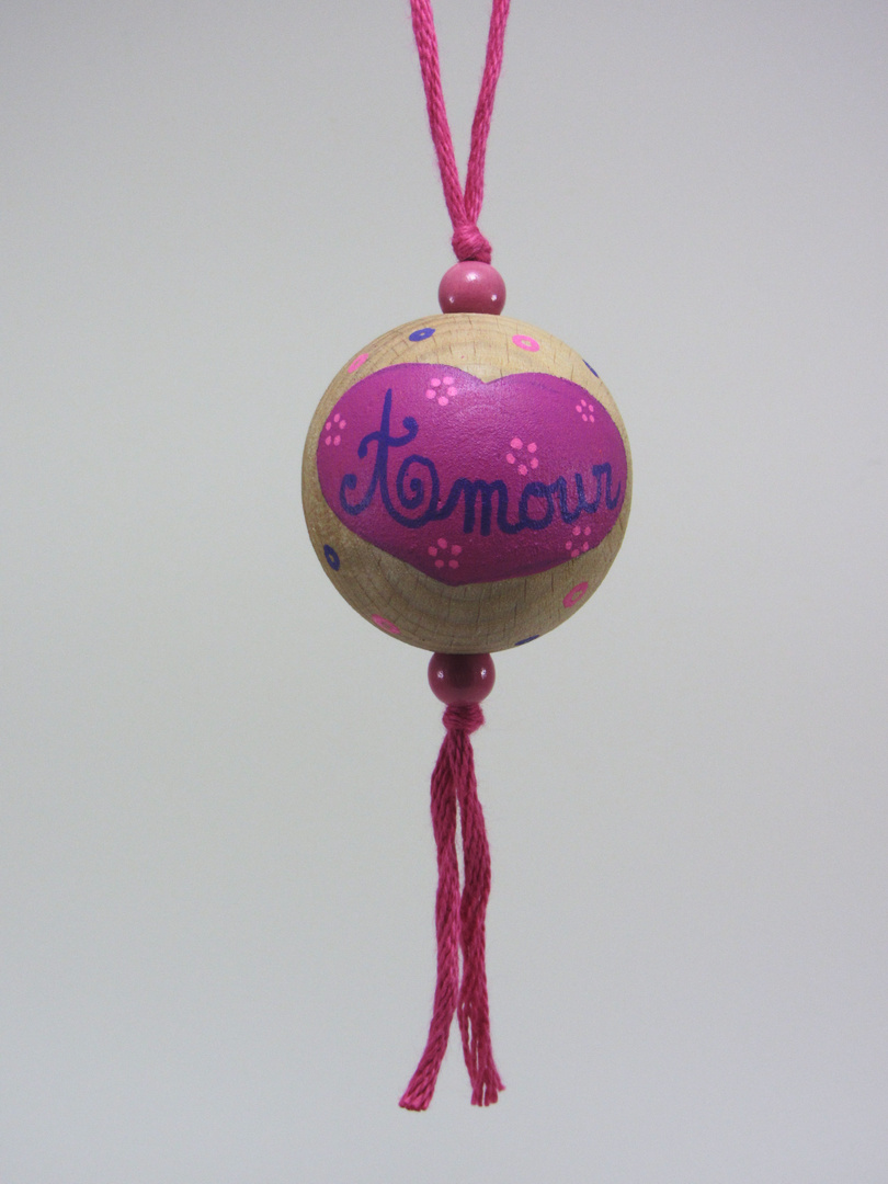 VENDUE - Boule fuchsia AMOUR "fleur" (fuchsia/rose/violet) - Le Chaton et sa Poulette