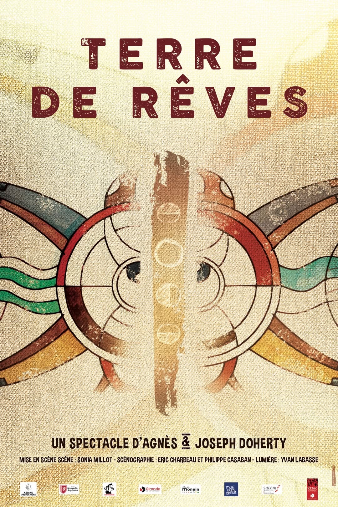 Photos de la scénographie de : Terre de rêve. Textes, musiques, interprétation Jo et Agnès Doherty .