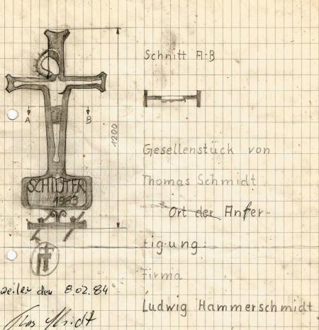 Entwurf des Gesellenstücks von Thomas-Maria Schmidt 1983