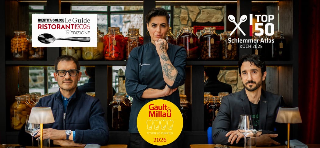 OMNIA Plant-Based Restaurant auf der Seiser Alm mit Chefköchin Aggeliki Charami und Auszeichnungen von Gault&Millau, Identità Golose und Schlemmer Atlas.