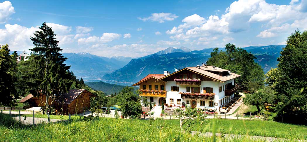 Vista sul ristorante Gasthof Jäger a Sirmiano Nalles in Alto Adige