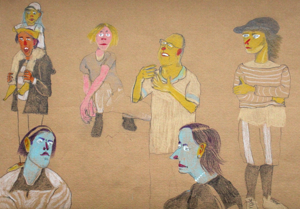 Gesichtersammlung, Zeichnung von Juliana Guger, 2022