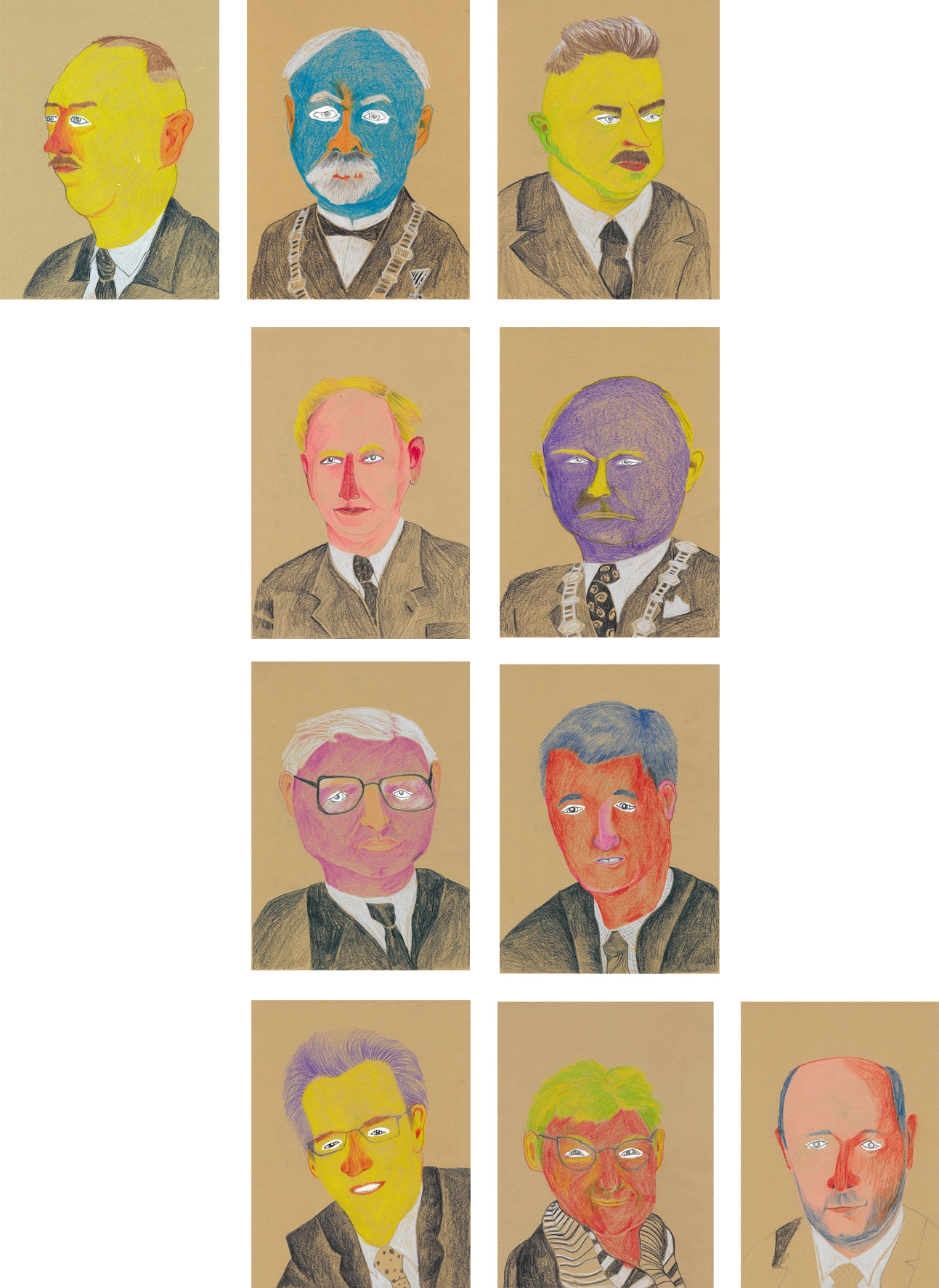 Ein Vorraum voller Bürgermeister, Ausstellung in der Galerie Hofmarcher, März 2025