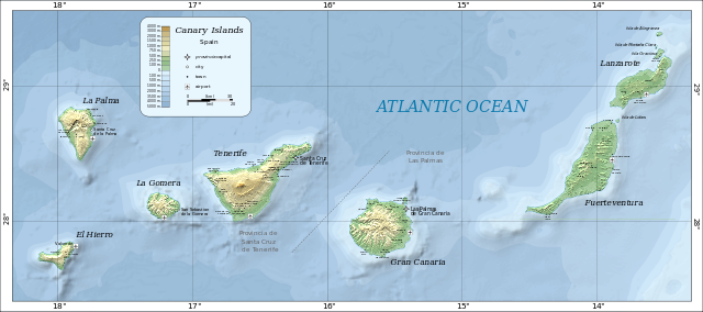 „Map of the Canary Islands“ von Oona Räisänen (Mysid)  Wikimedia Commons - http://commons.wikimed
