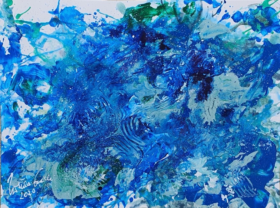 Blueberry Hill (Technic: Acryl/Mixed Media on special Acryl-Paper (30 X 40 X 0,1 cm)