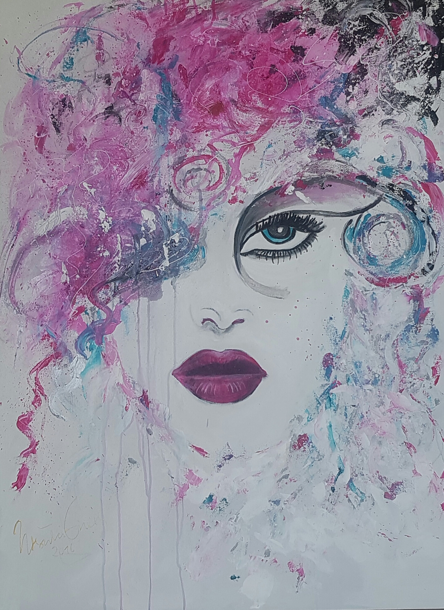 Event  (Technik: Acryl/Mixed Media auf Leinwand 90 X 120 cm)
