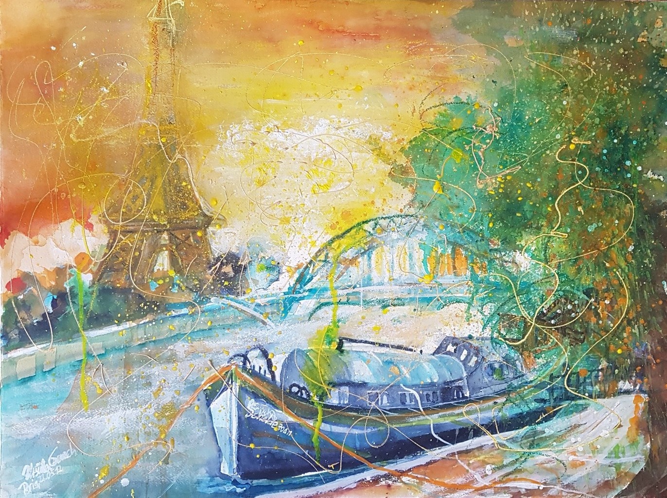  The fantastic Paris  Painting on paper  76 W x 56 H x 0.2 cm 