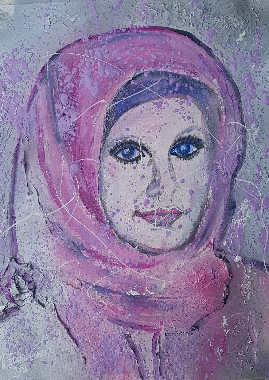 "Beauty in Pink (30 X 40 X 0,1 cm) auf Acryl-Papier)