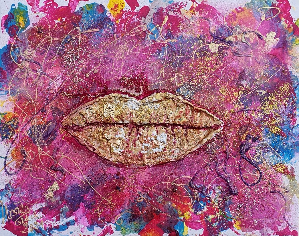 It started with a kiss (Technic: Acryl/Mixed Media)  50 X 40 X 1,5 cm
