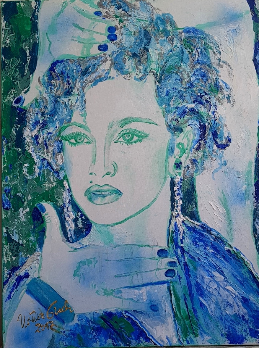 Madonna: Like a Virgin  (Technik: Acryl/Mixed Media auf Leinwand   80 X 60 cm)