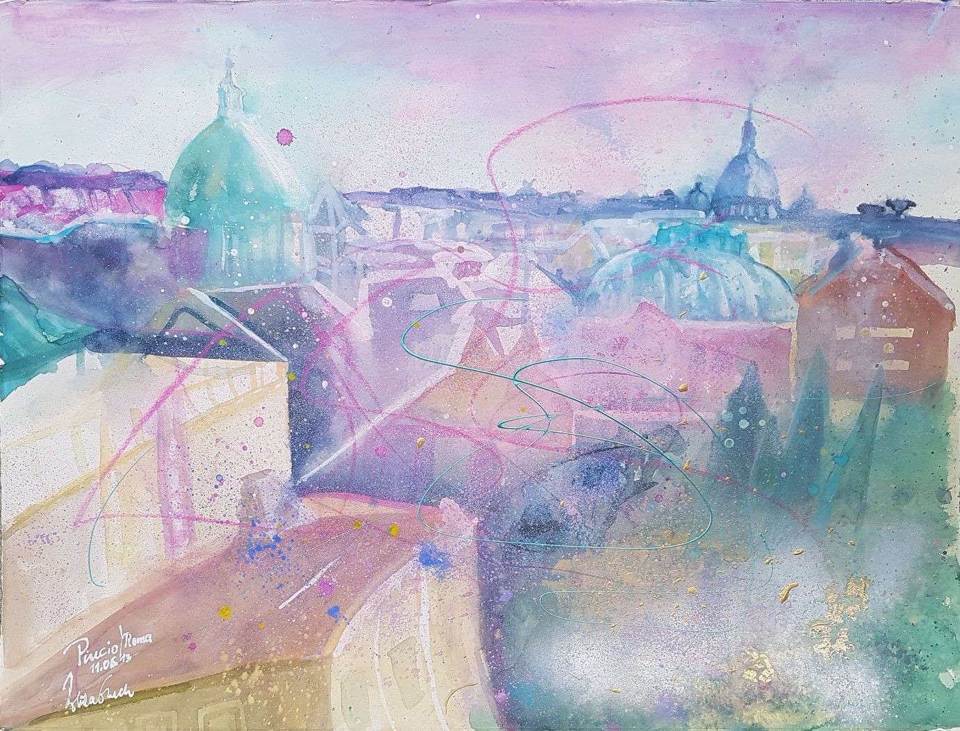 Pincio Roma (Watercolor on Fabriano 650 g : 56 X 76 cm)