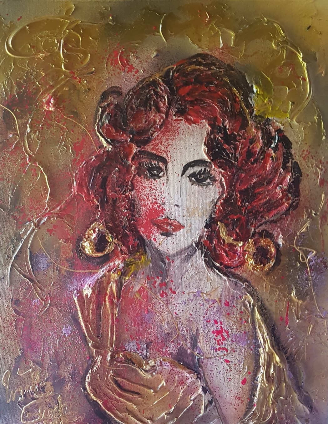 Can't stop loving you (Technik: Acryl/Mixed Media auf Canvas , 40 X 50 X 1,5 cm)