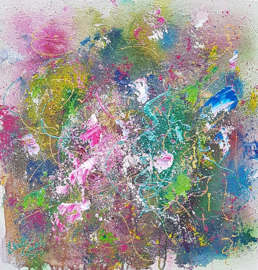 The world is waiting for you (Technic: Acryl/Mixed Media on Canvas (50 X 50 X 4 cm)