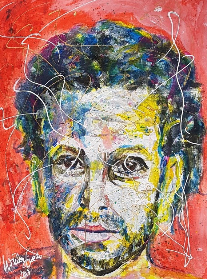 Der schöne Elyas M'Barek (30 X 39,5 X 0,2 cm auf Acryl-Papier)