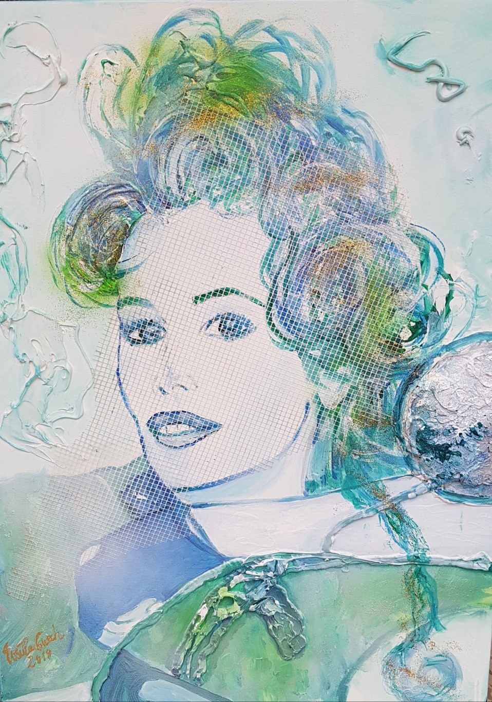 made in Germany Claudia Schiffer (Technik: Acryl auf Canvas   80 X 60 X 1,5 cm)