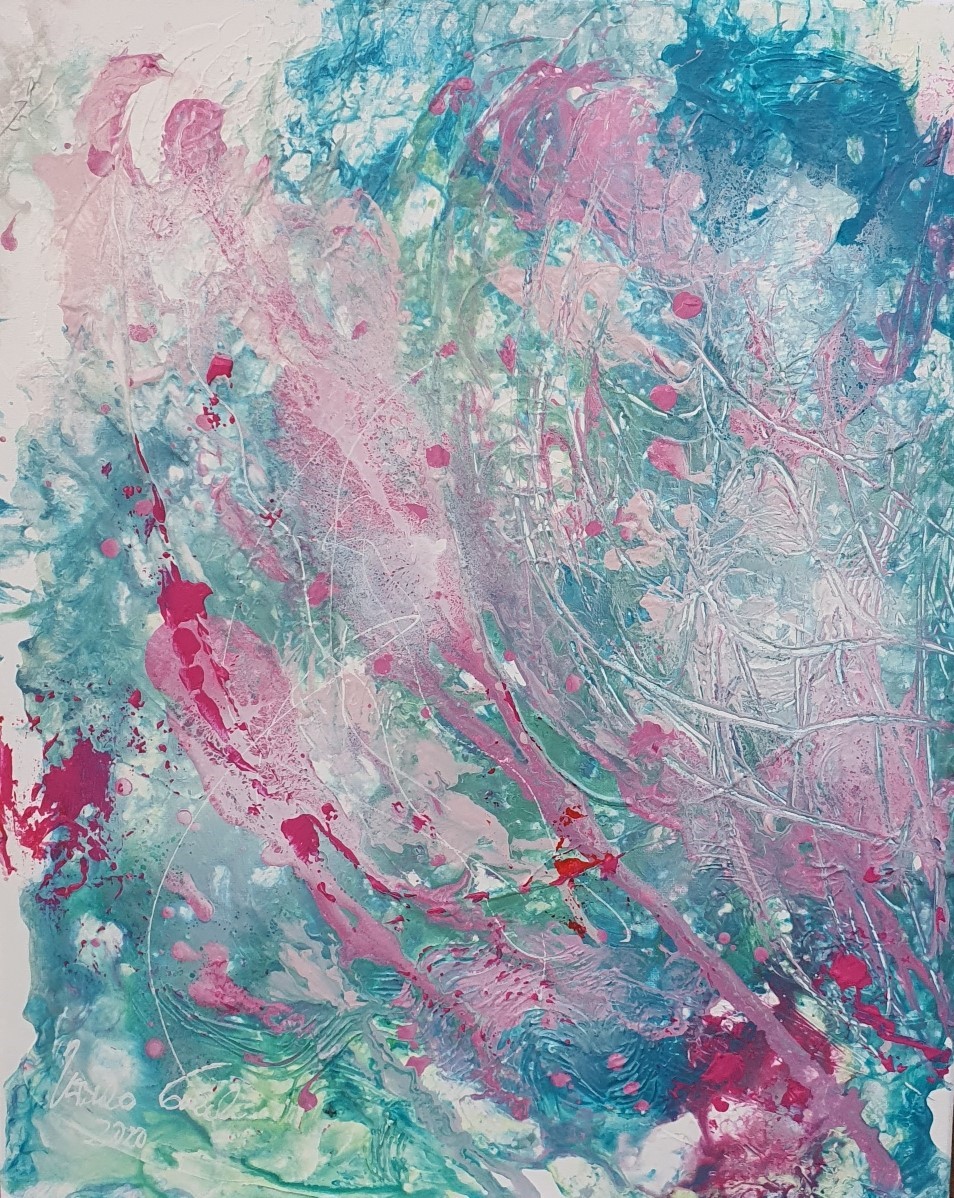 The answer is blowing in the wind (Corona)  (Acryl/Mixed Media on Canvas 40 X 50 X 1,5 cm) 