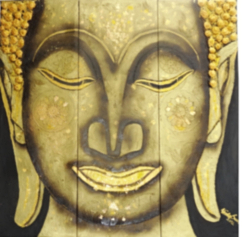 big Buddha       (Technik: Öl und Acryl auf Leinwand   1,20 m X 1,20 m (dreiteilig))