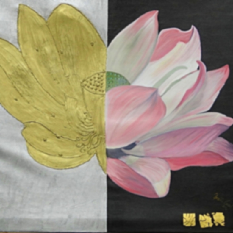 Lotus-Blüte   ( Technik: Öl/Acryl      auf Leinwand )