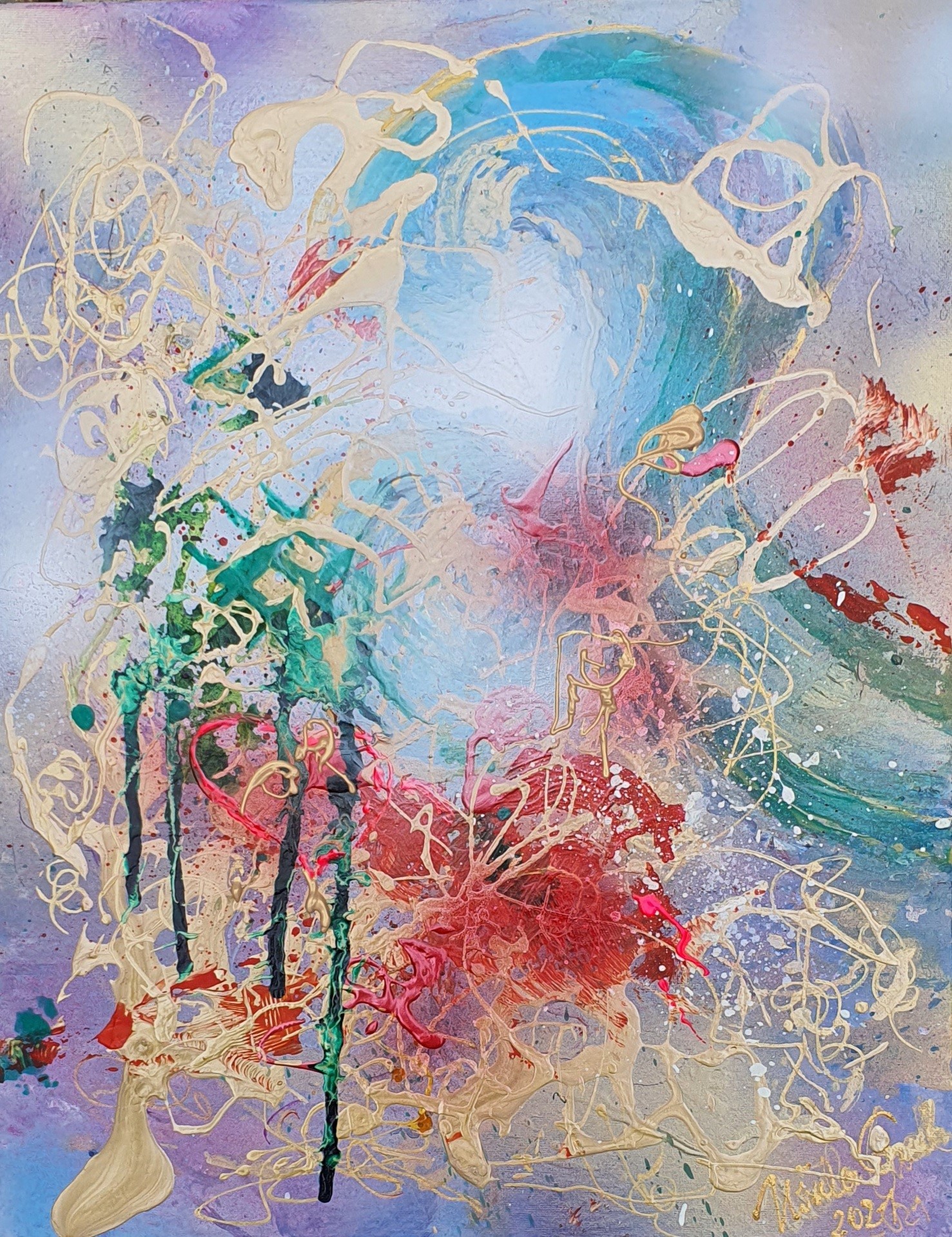 Summer-memories (Technic: Acryl/Mixed Media on Canvas 40 X 50 X 2 cm)