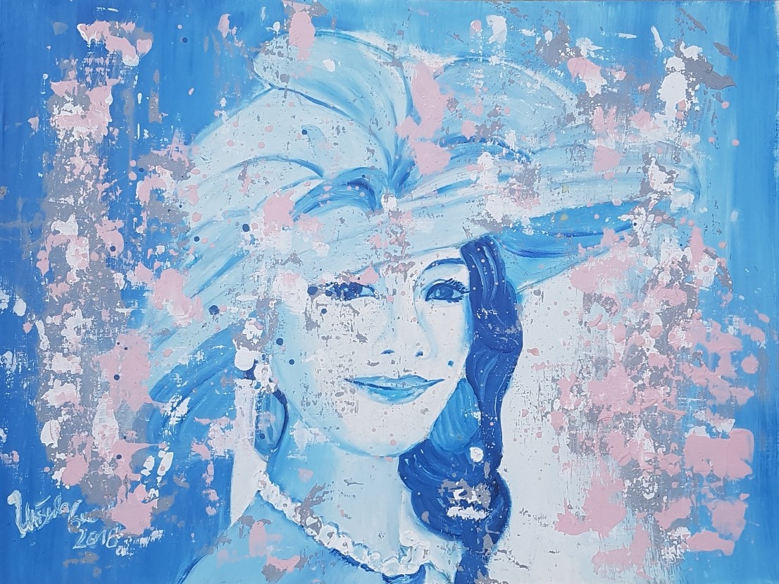 ravishing lady  Painting  55.5 W x 41.5 H x 0.3 cm