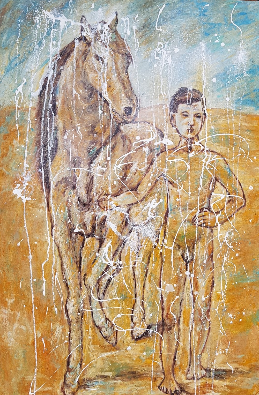 On the way to Pablo Picasso (Öl/Acryl auf Leinwand 79 X 118 X 2 cm)