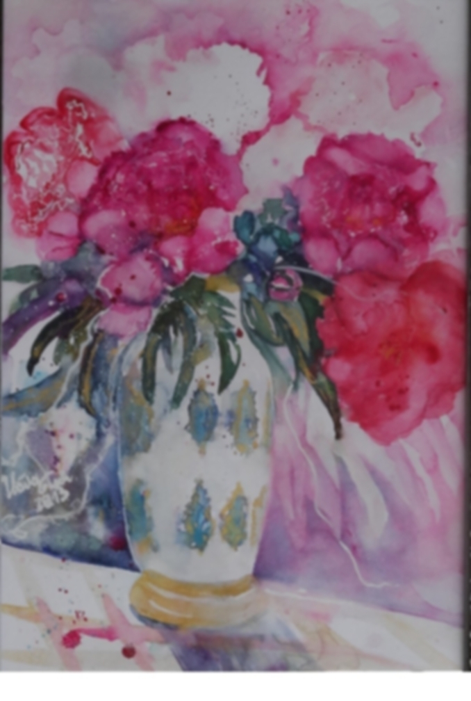 Pfingstrosen     (Technik: Aquarell)