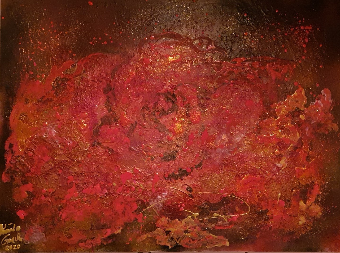 Lovestory on Christmas (Technik: Acryl/Mixed Media on Canvas) 60 X 80 X 1,5 cm)
