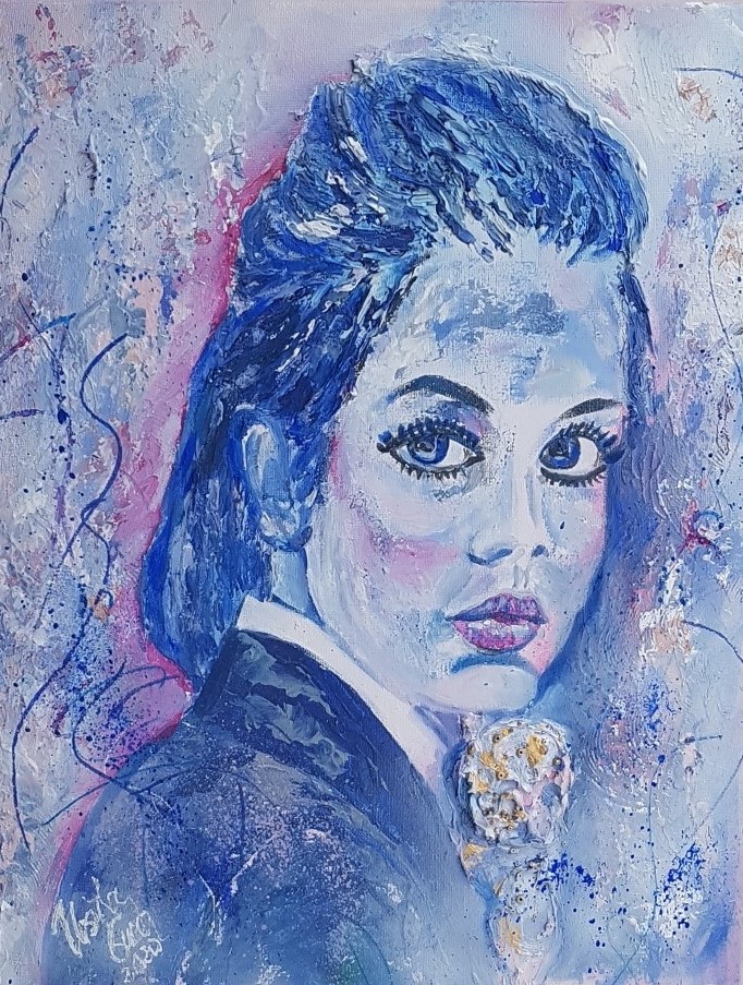 Charlotte (Technik: Acryl/Zement/ Mixed Media auf Leinwand  40 X 50 X 2 cm)