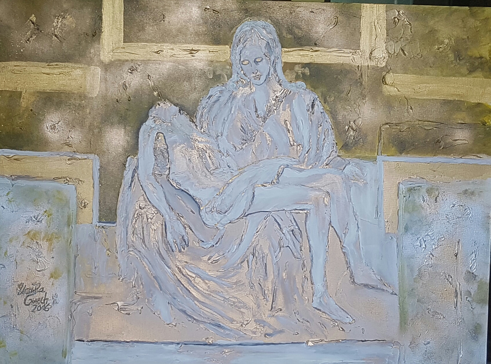 Sacred Heart Church (privat)  (Technik: Mixed Media 90 X 120 cm)