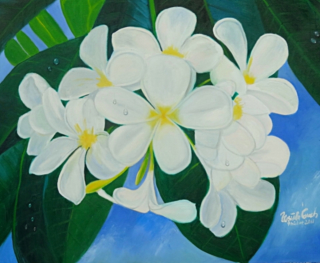 Leelawadee und der blaue Himmel   (Technik: Öl   auf Leinwand   1,20 m X 90 cm)