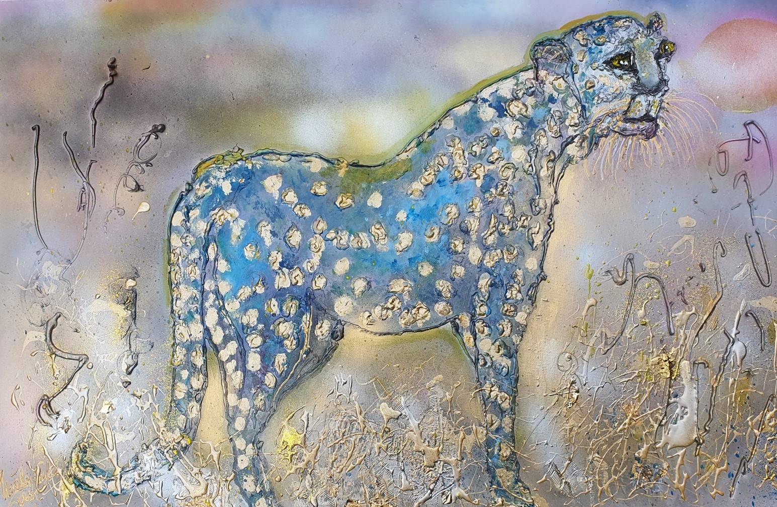 everyone's  a winner  (Technic: Acryl, Papergold 24 Karat) Mixed Media on Canvas 115 X 75 X 1,5 cm