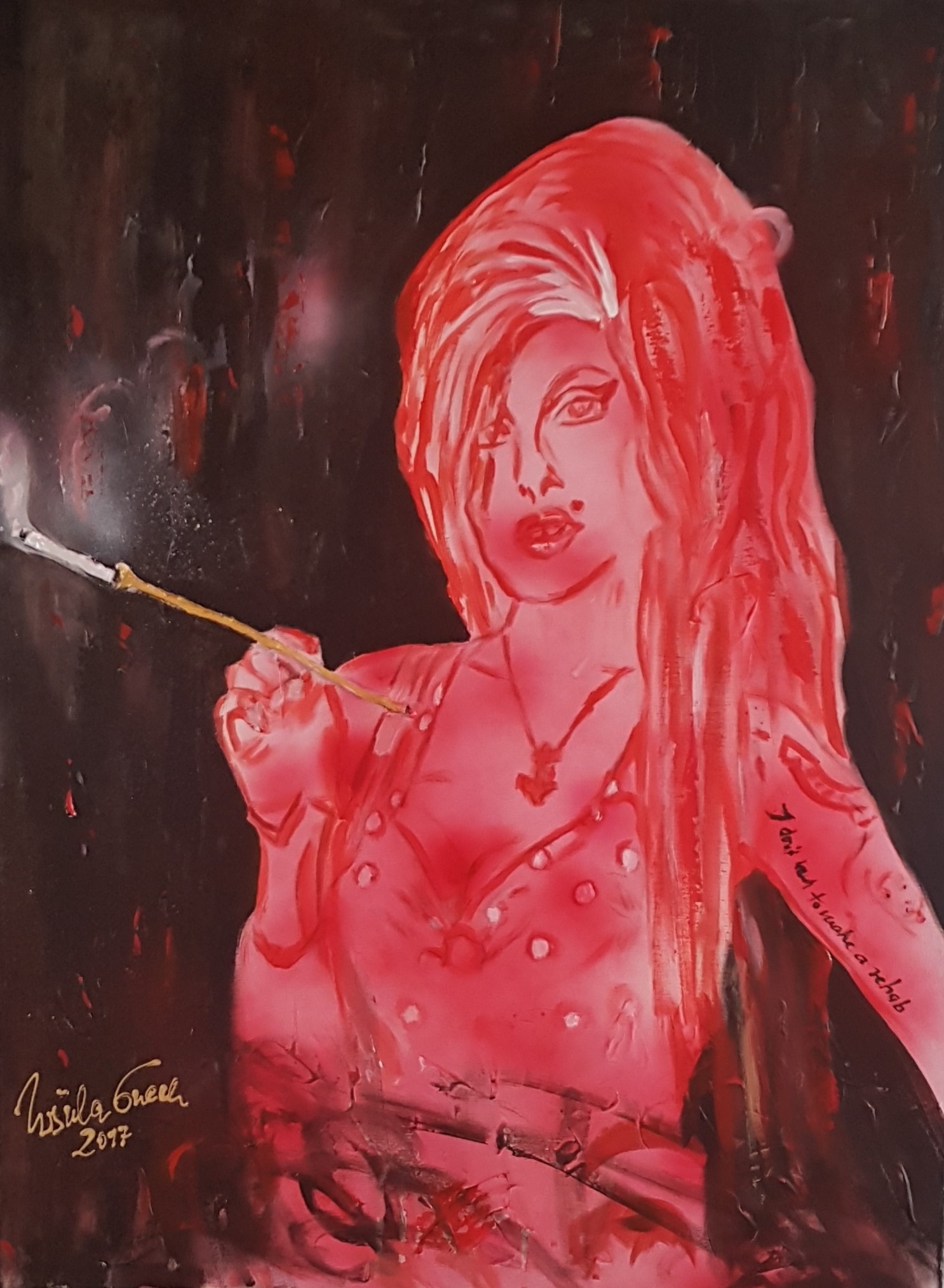 Amy Winehouse (Technik: Acryl/Gesso auf Leinwand   80 X 60 cm)