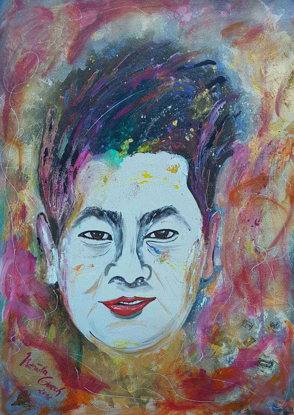 privat   (Technik: Acryl/Mixed Media auf Leinwand 90 X 120 cm)