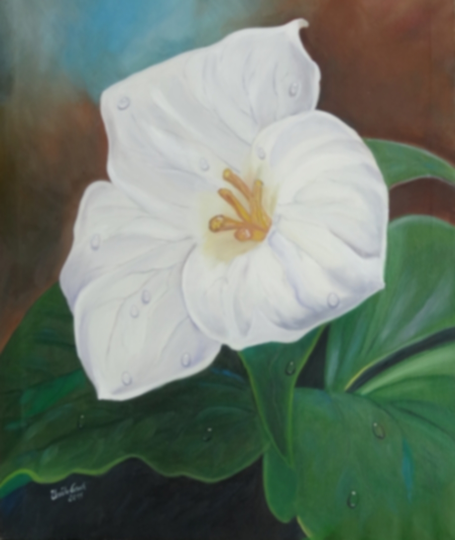 weiße Blume      (Technik: Öl   auf Leinwand   1,20 m X 90 cm)
