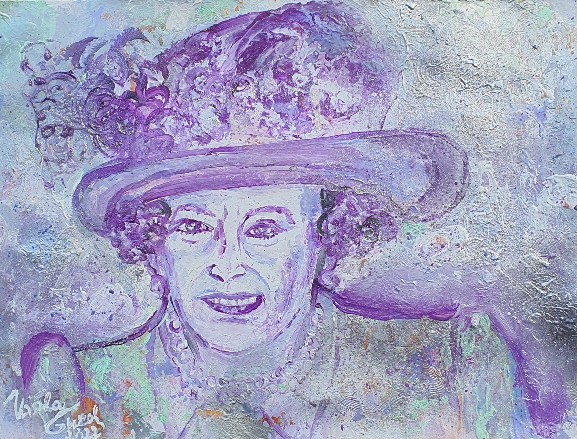 Royal Highness Elizabeth II (Technik: Acryl/Mixed Media on Paper,  48 x 36 x 0,2 cm on Paper)