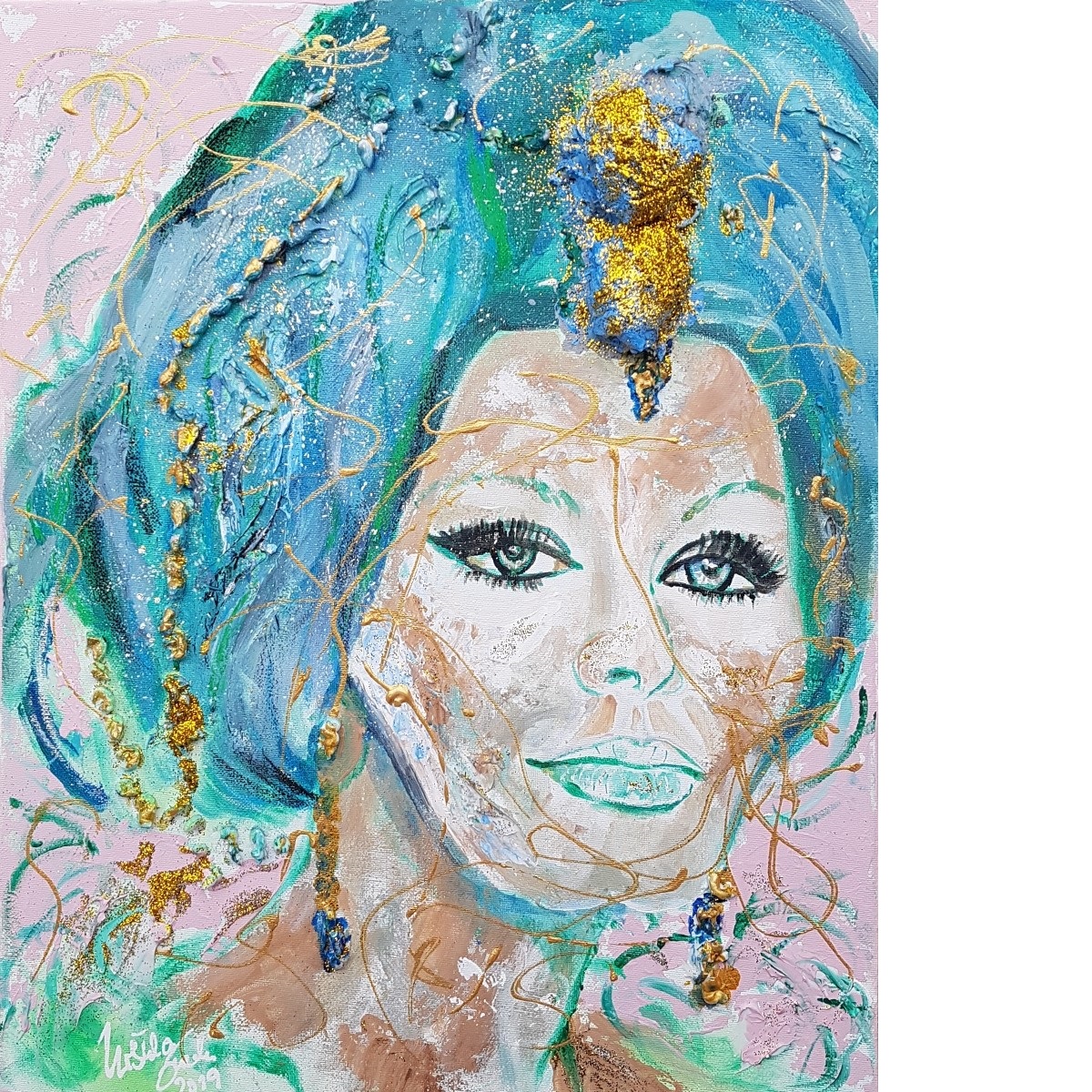 Bella Sophia Loren 40 X 50 X 1,5 cm, Acryl/Mixed Media on Canvas