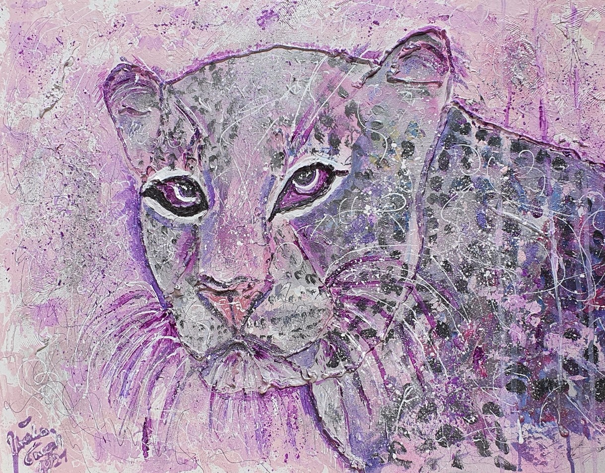 Chaka!!! "Kiss me tiger" (Technic: Acryl, mixed Media on Canvas 60 X 80 X 1,5 cm)