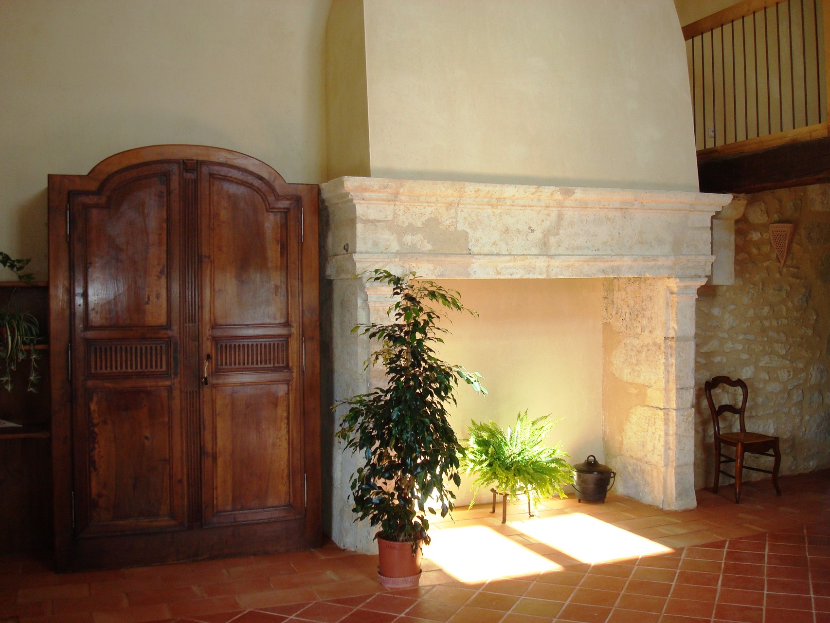 Salon : cheminée