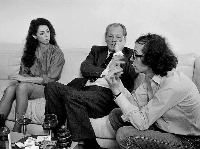 Christo und Jeanne-Claude im Gespräch mit Altbundeskanzler Willy Brandt, 4. Oktober 1981 // Foto: Wolfgang Volz