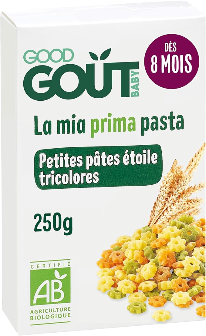 Petites Pâtes Étoiles Tricolores - Dès 8 Mois - Fondantes - Fabriquées En Italie -